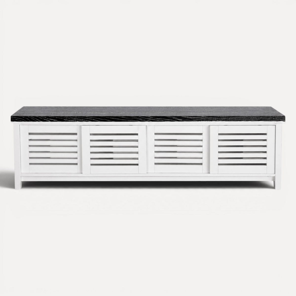 Newport Media Unit L2000mm Living Furniture Beachwood Designs White &amp; Grey Limed