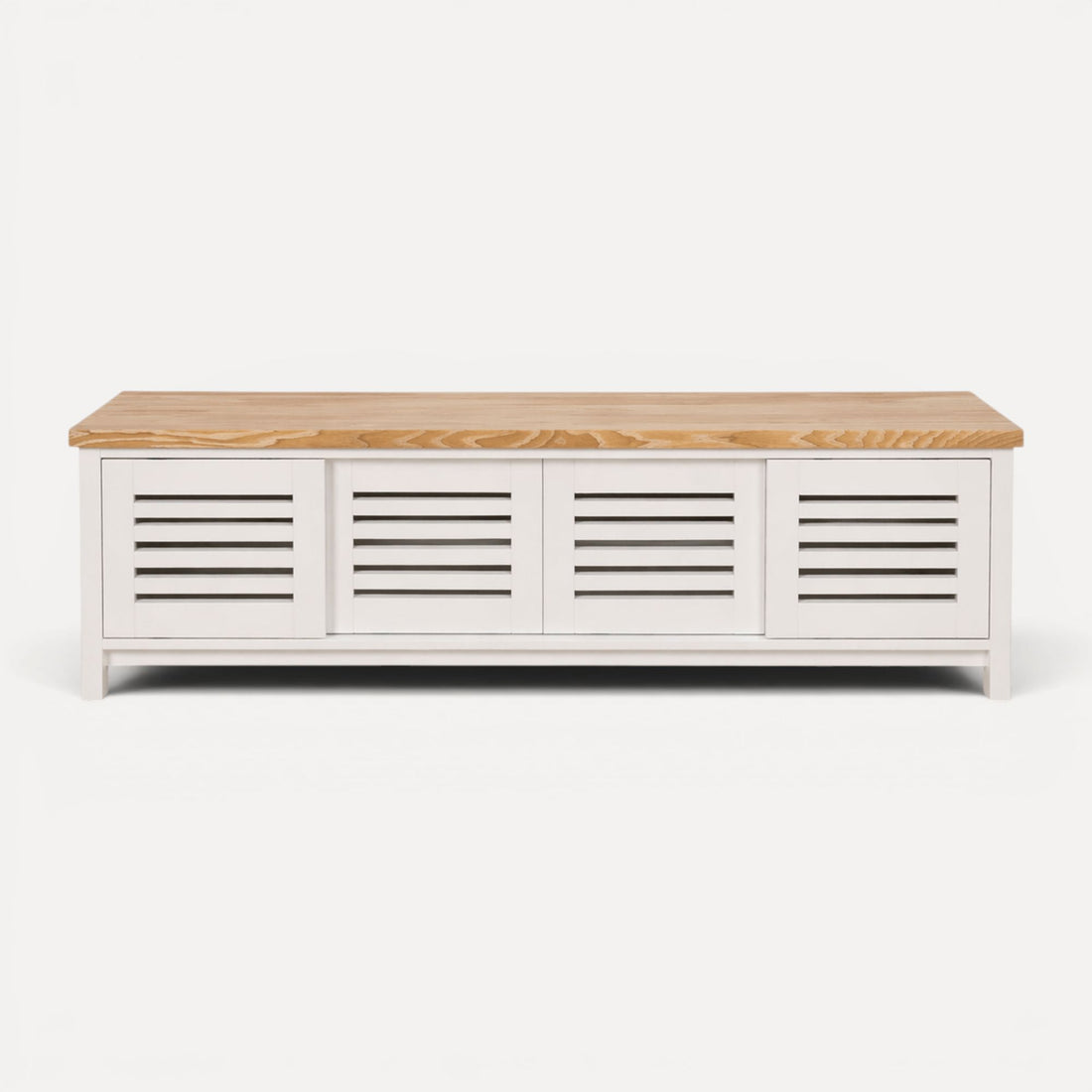 Newport Media Unit L2000mm Living Furniture Beachwood Designs White & Limed Ash
