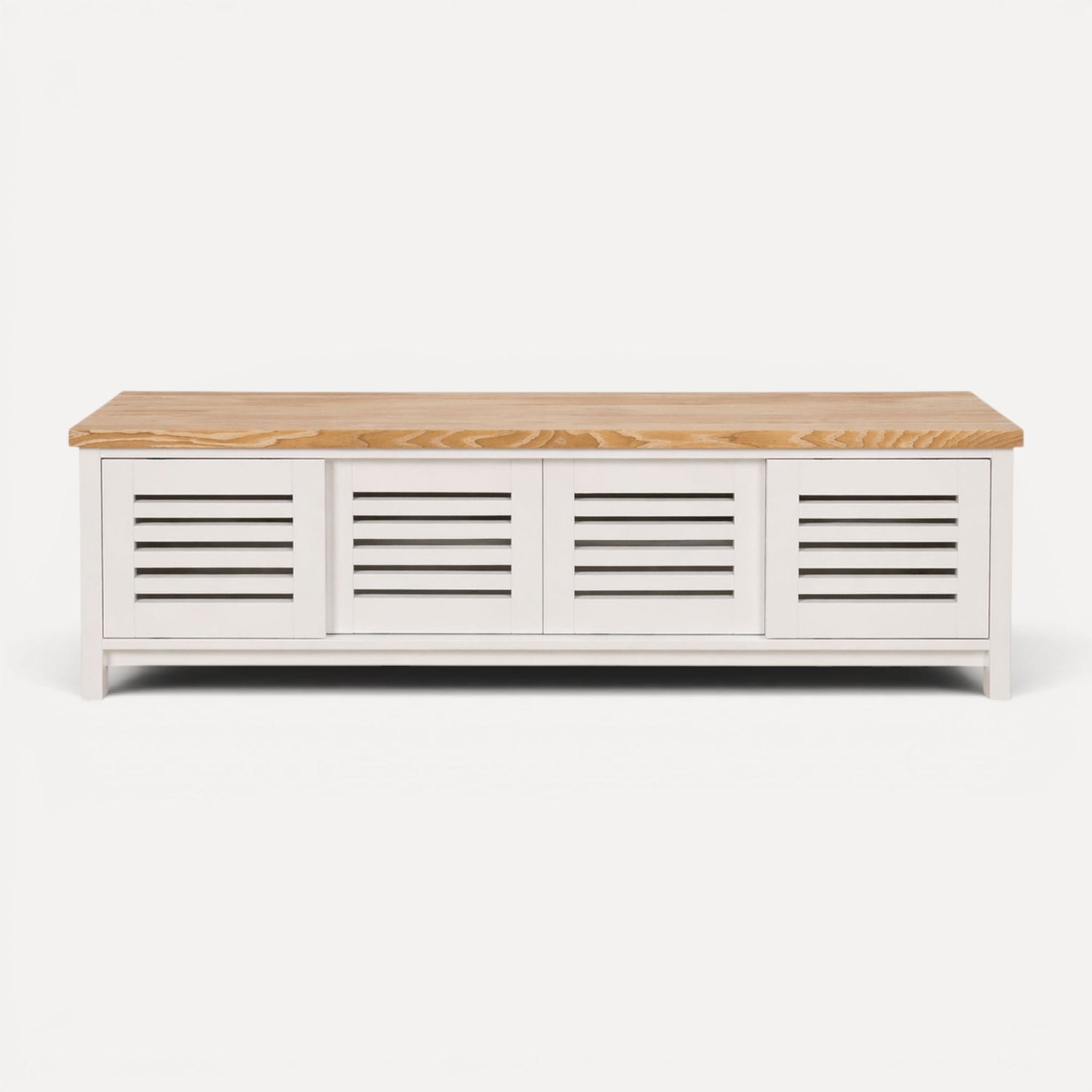 Newport Media Unit L2000mm Living Furniture Beachwood Designs White &amp; Limed Ash 
