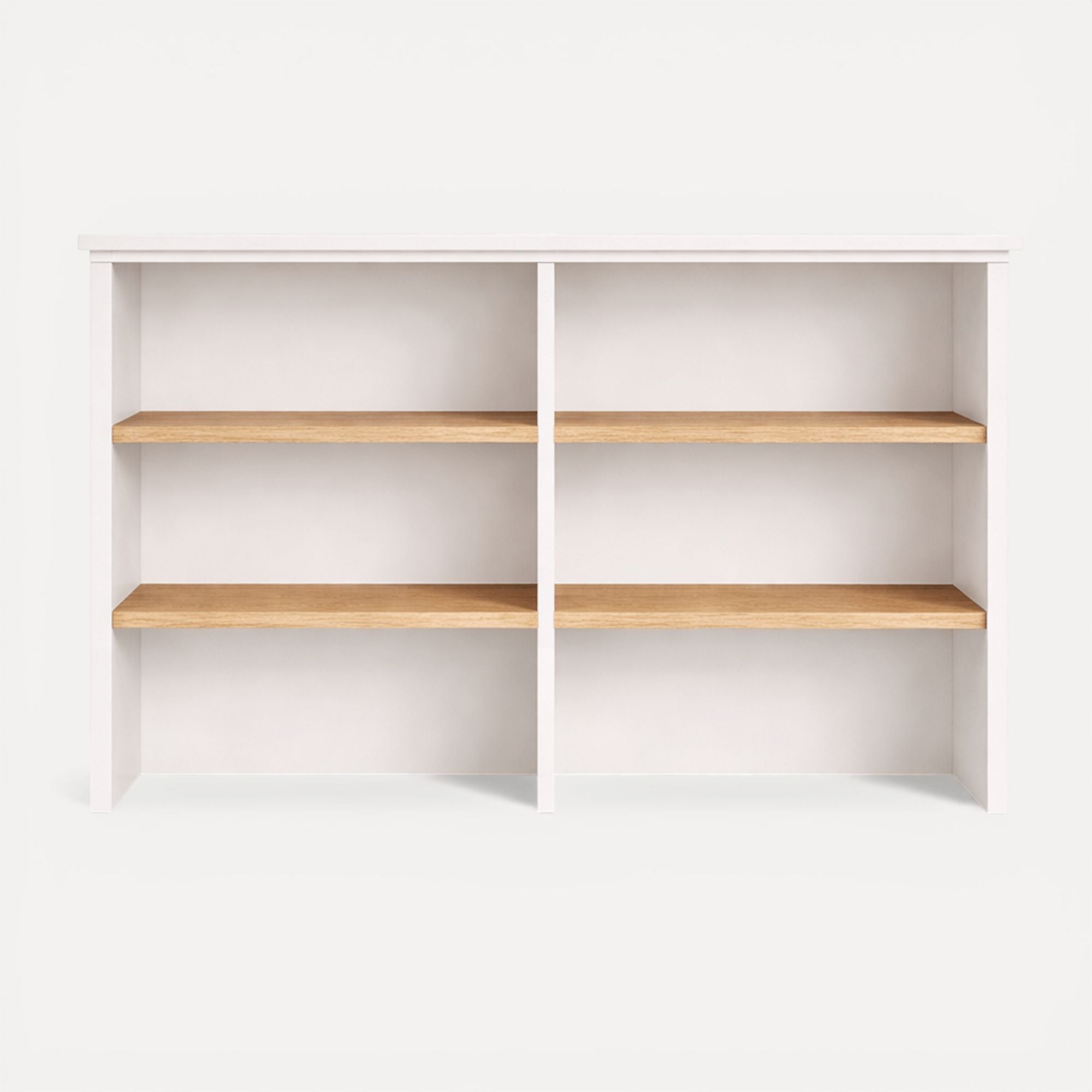 Newport Shelving Hutch L 2000mm Office &amp; Storage Furniture Beachwood Designs White Frame &amp; Limed Ash Drs 