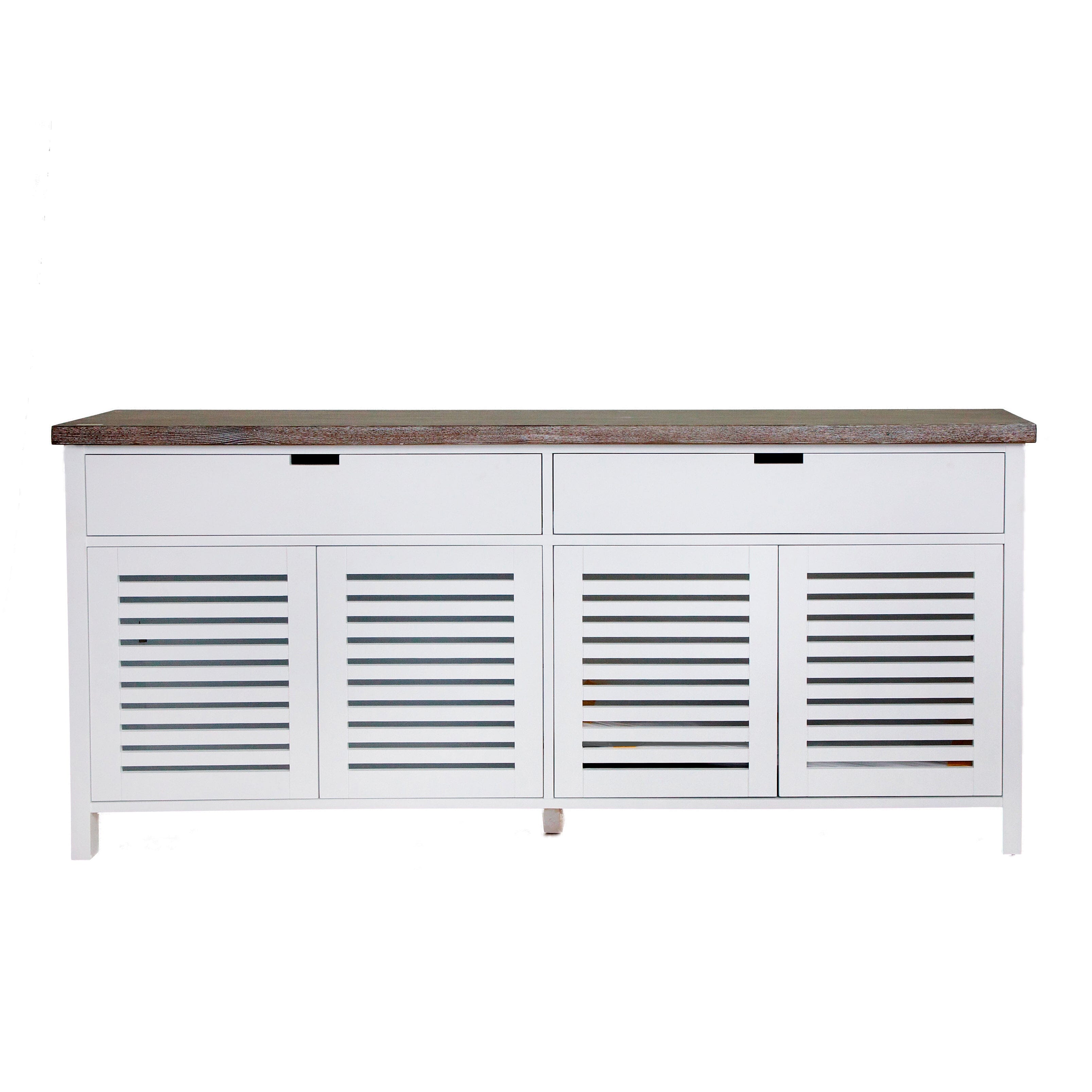 Newport Sideboard L2000mm Living Furniture Beachwood Designs White &amp; Grey Limed 