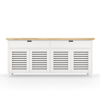 Newport Sideboard L2000mm Living Furniture Beachwood Designs White &amp; Limed Ash 