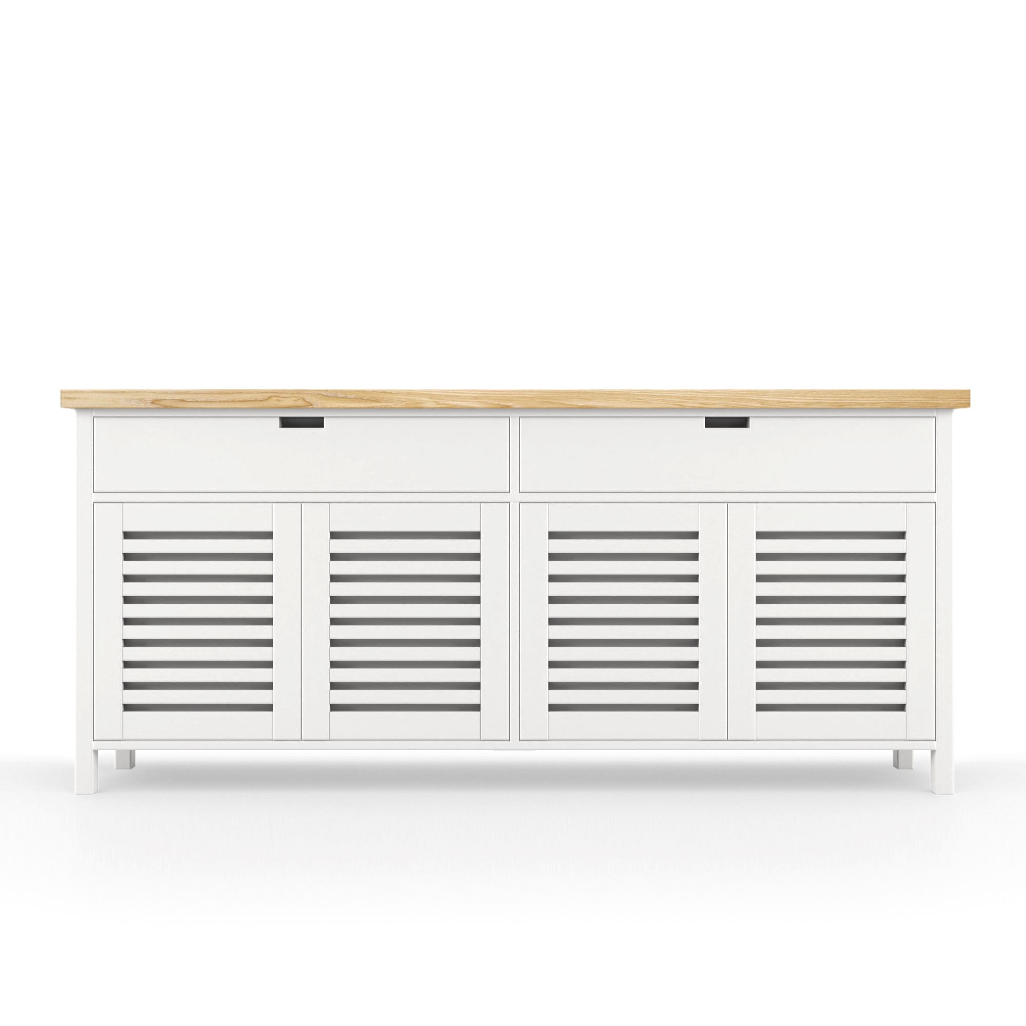 Newport Sideboard L2000mm Living Furniture Beachwood Designs White &amp; Limed Ash 