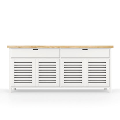 Newport Sideboard L2000mm Living Furniture Beachwood Designs White &amp; Limed Ash 