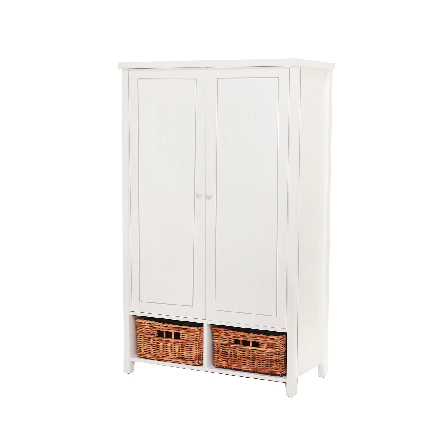 Newport Wardrobe &amp; Baskets Bedroom Furniture Beachwood Designs White 