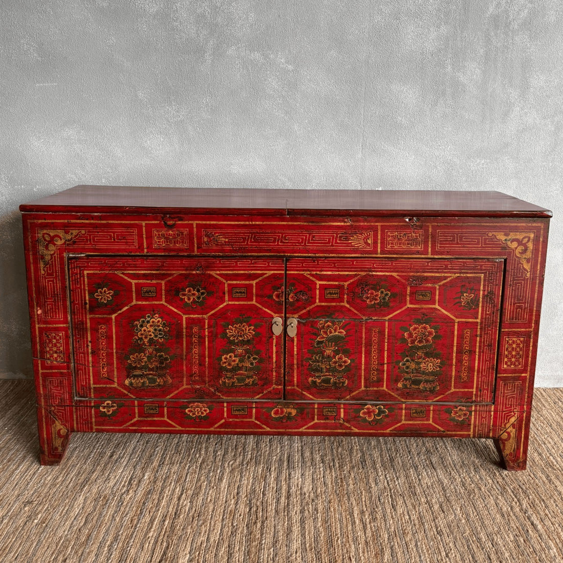 One-Off Elm Antique Red Sideboard L1530mm Living Furniture Beachwood Designs 