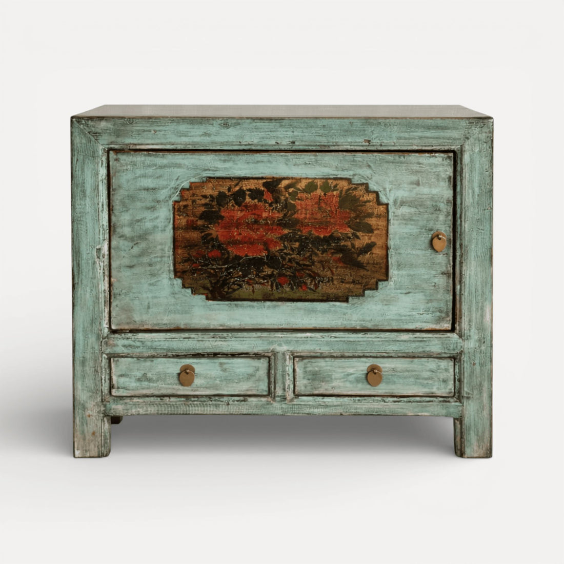 One-Off Elm Blue Distressed Sideboard L850mm Living Furniture Beachwood Designs 
