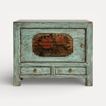 One-Off Elm Blue Distressed Sideboard L850mm Living Furniture Beachwood Designs 