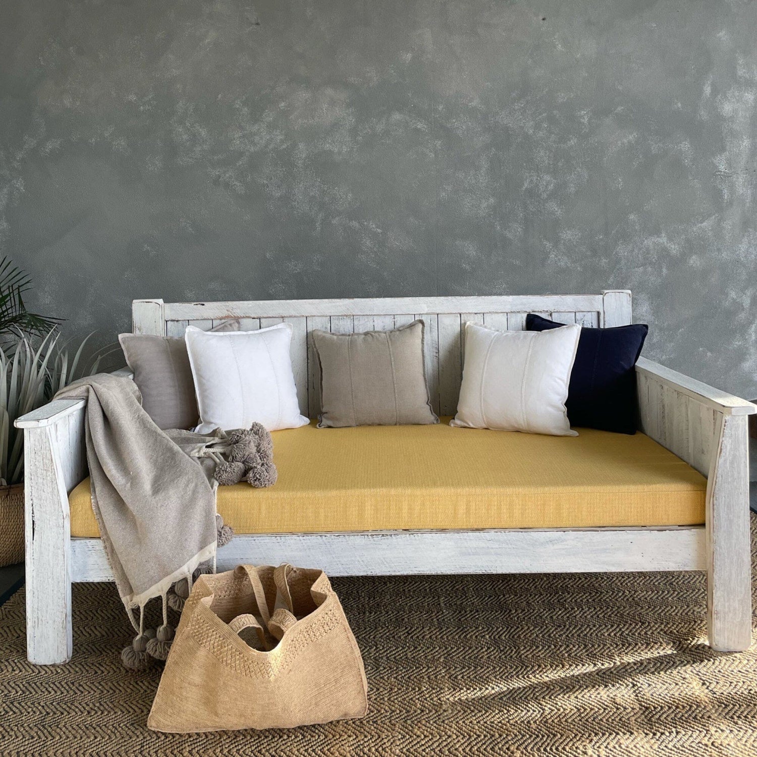 Outdoor Linen Cushion - 60 x 60cm Homewares Beachwood Designs 