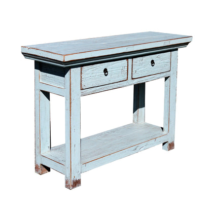 Overhang Elm Console L1200mm Living Furniture Beachwood Designs Painted Light Blue Elm 