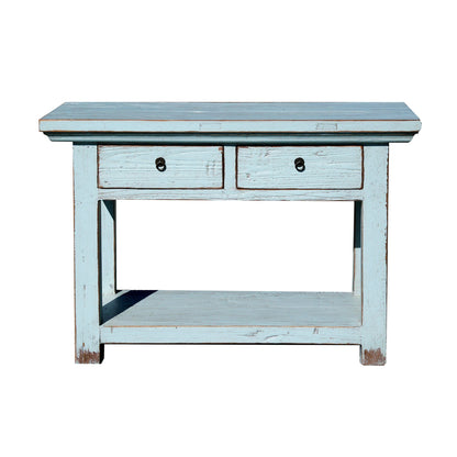 Overhang Elm Console L1400mm Living Furniture Beachwood Designs Painted Light Blue Elm 