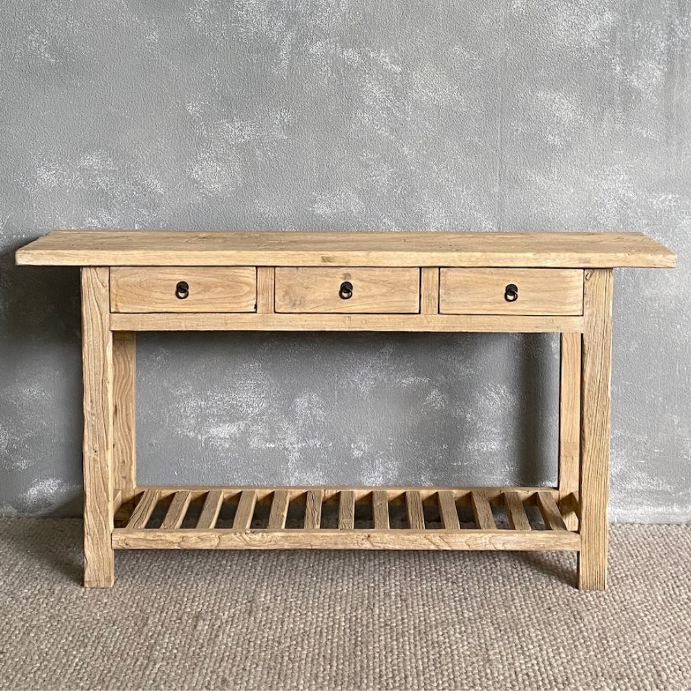 Overhang Elm Console L1600mm - Natural Living Furniture Beachwood Designs 