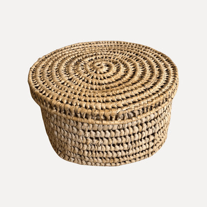 Oversized Hand-Woven Basket with Lid Beachwood Designs 