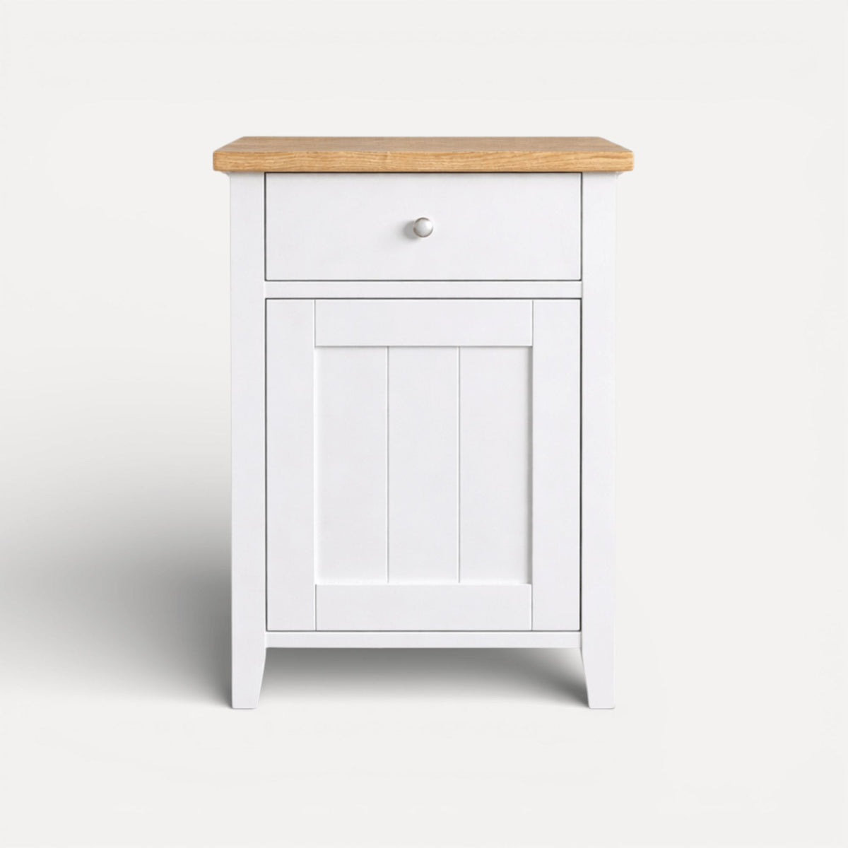 Pacific Bedside 500L - 1 Dawer + Door Bedroom Furniture Beachwood Designs Avalon White &amp; Limed Ash
