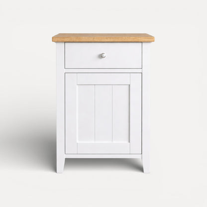 Pacific Bedside 500L - 1 Dawer + Door Bedroom Furniture Beachwood Designs Avalon White &amp; Limed Ash 