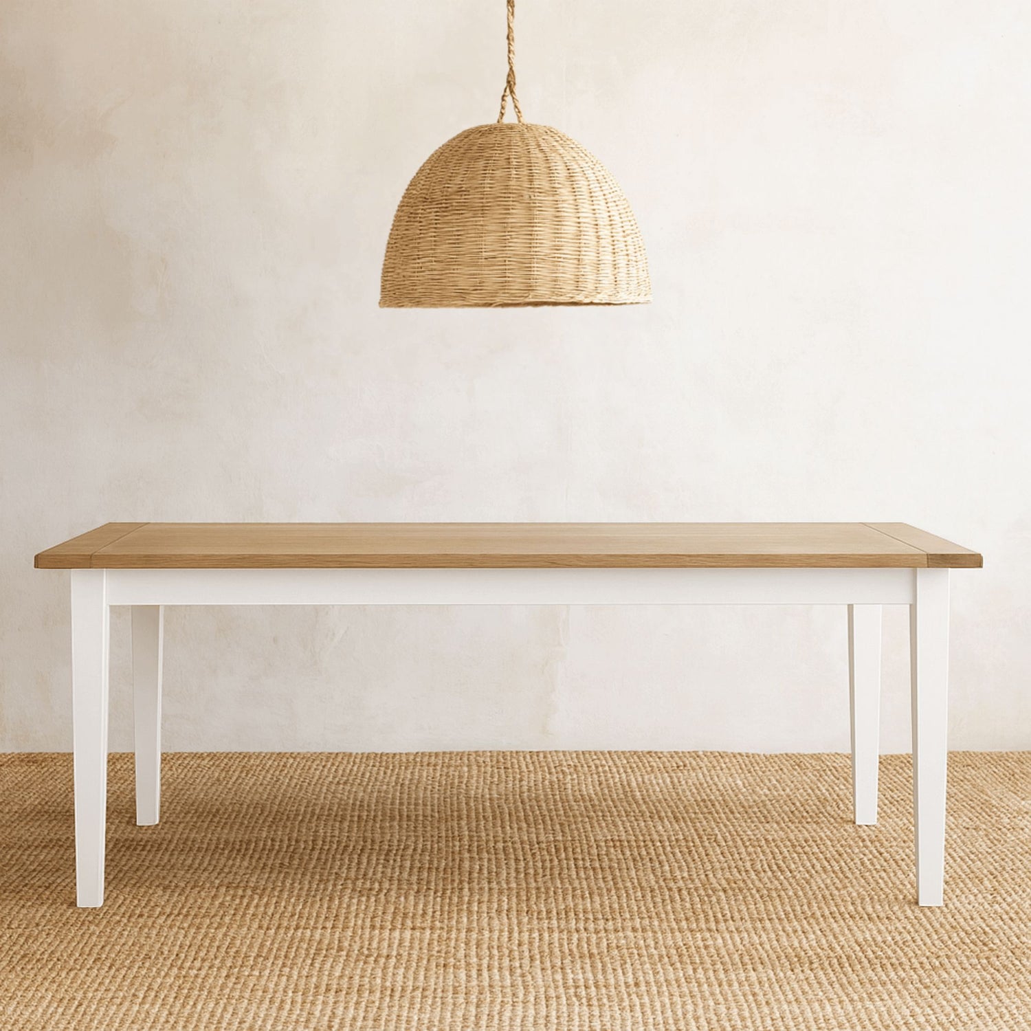 Pacific Dining Table L1800mm Dining Furniture Beachwood Designs White &amp; Limed Ash 