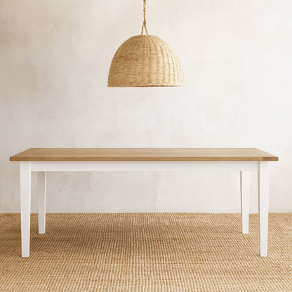 Pacific Dining Table L1800mm Dining Furniture Beachwood Designs White &amp; Limed Ash 