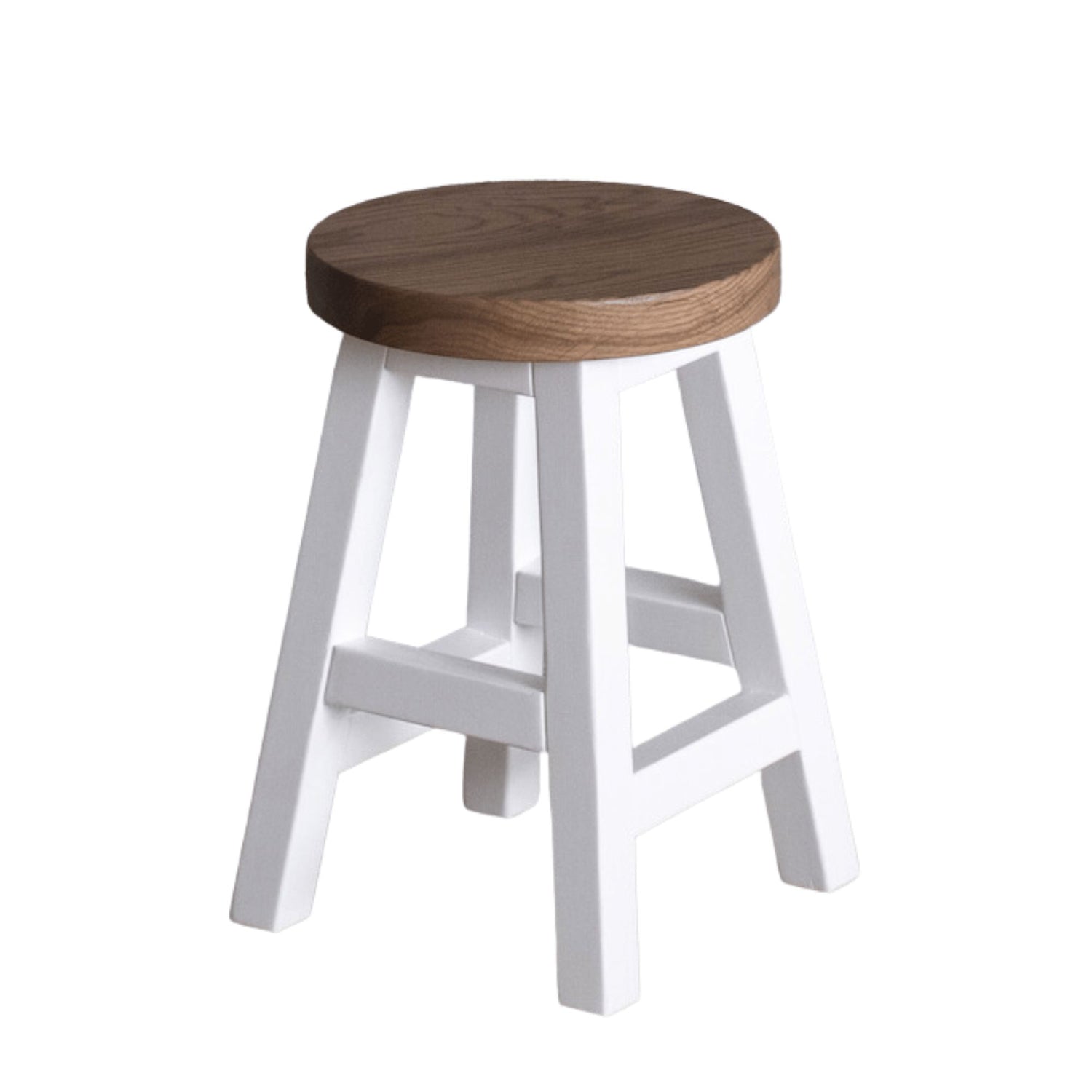 Pacific Stool - White &amp; Weathered Oak Dining Furniture Beachwood Designs 