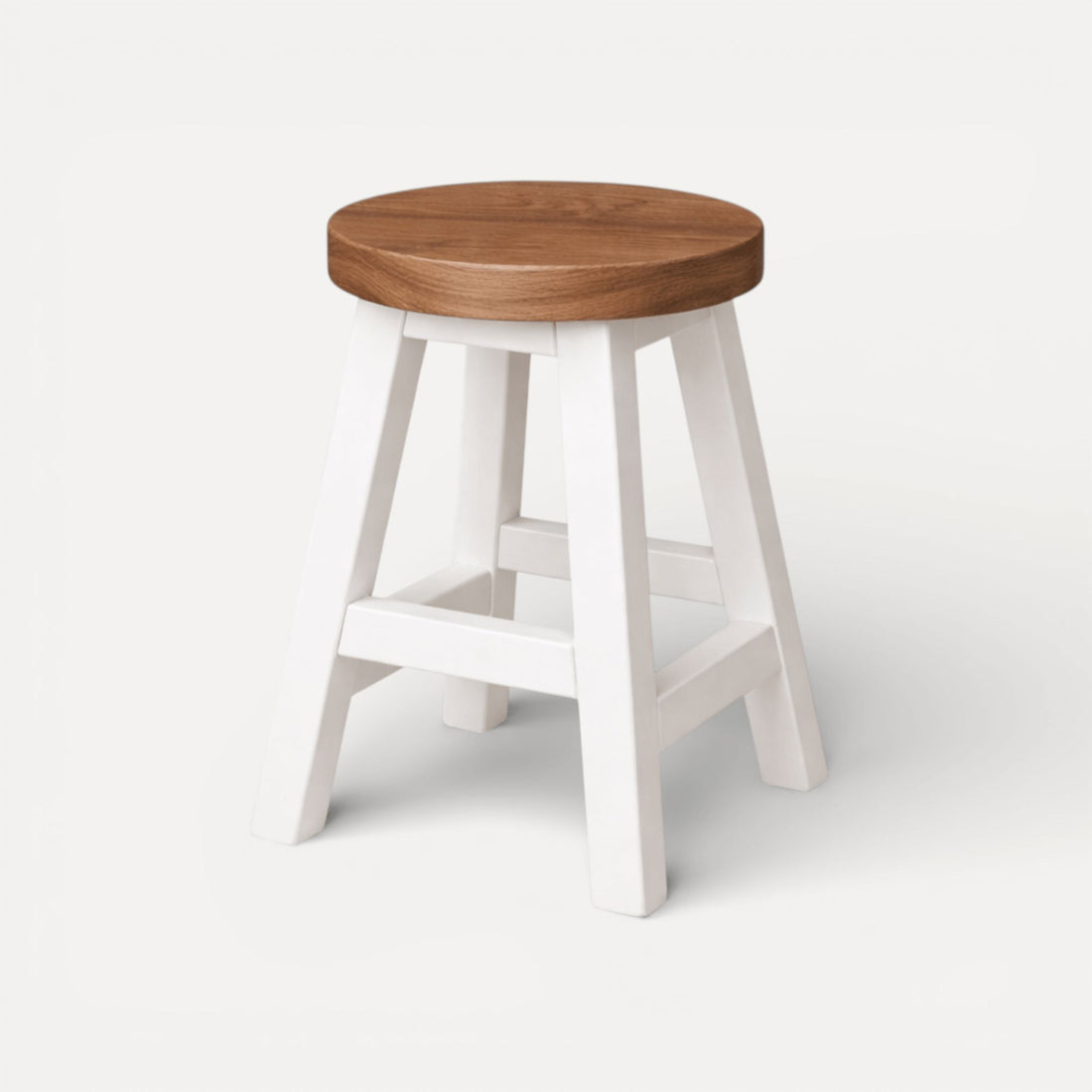 Pacific Stool - White &amp; Weathered Oak Dining Furniture Beachwood Designs 