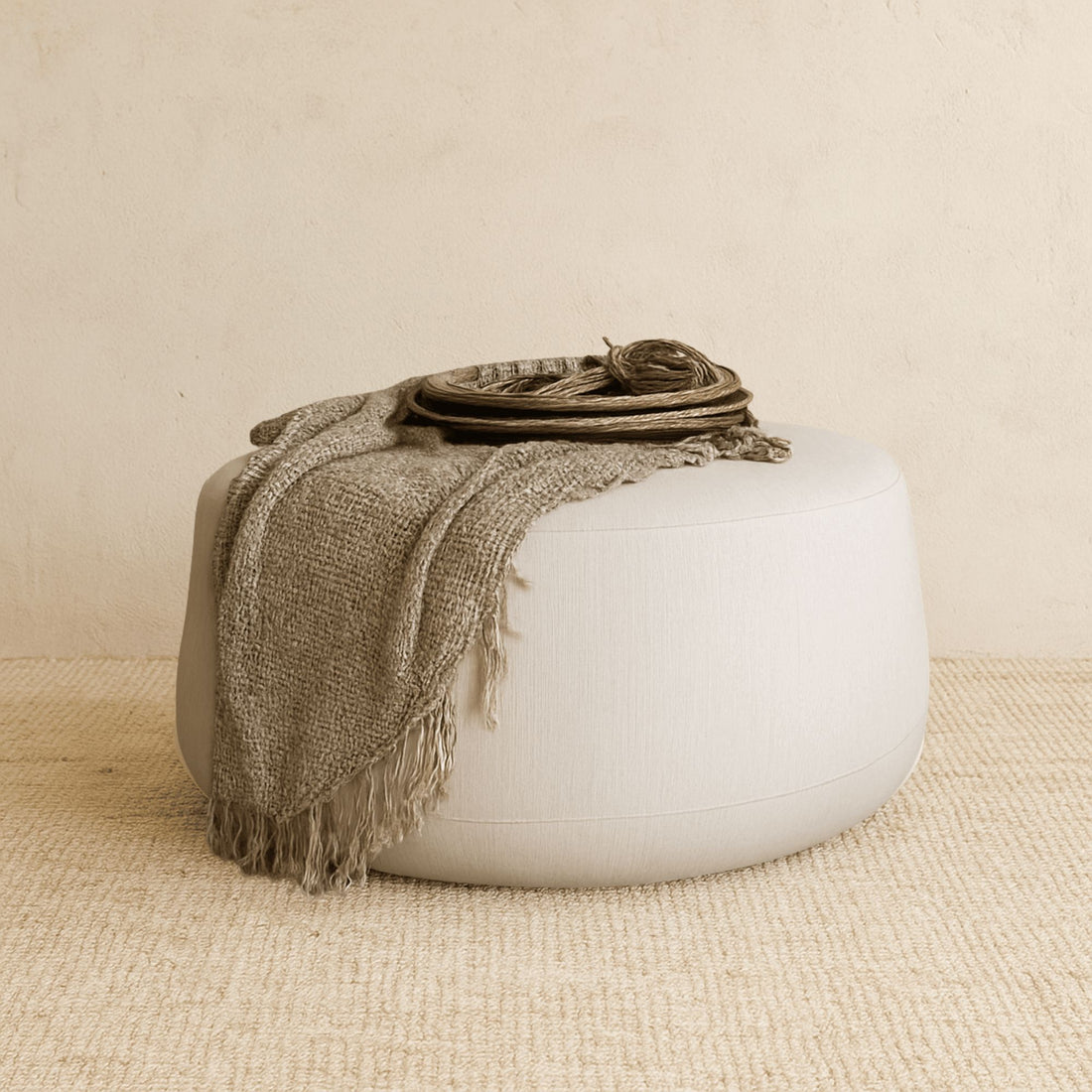 Palma Round Ottoman - D1000mm Living Furniture Beachwood Designs 