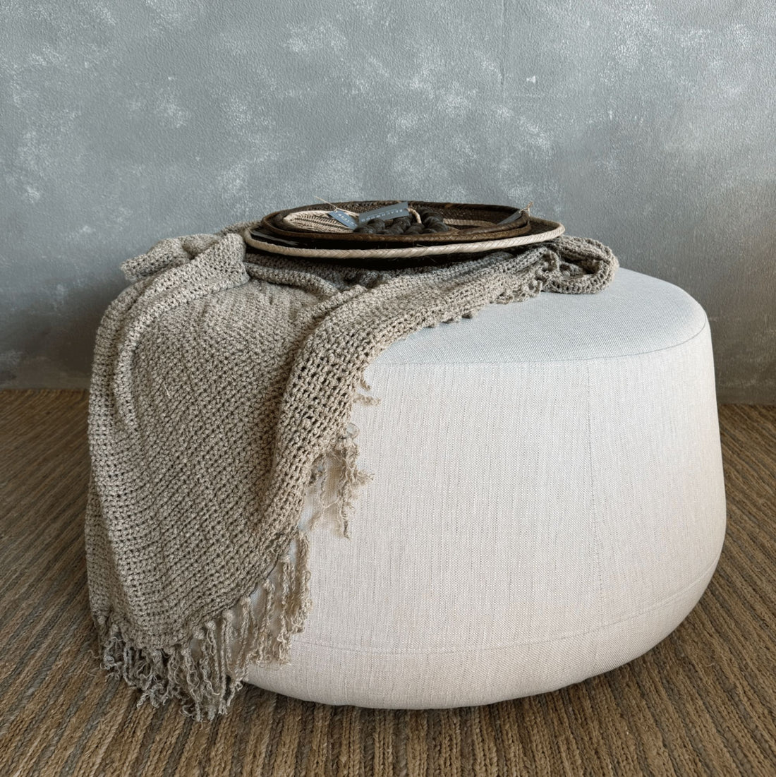 Palma Round Ottoman - D1000mm Living Furniture Beachwood Designs