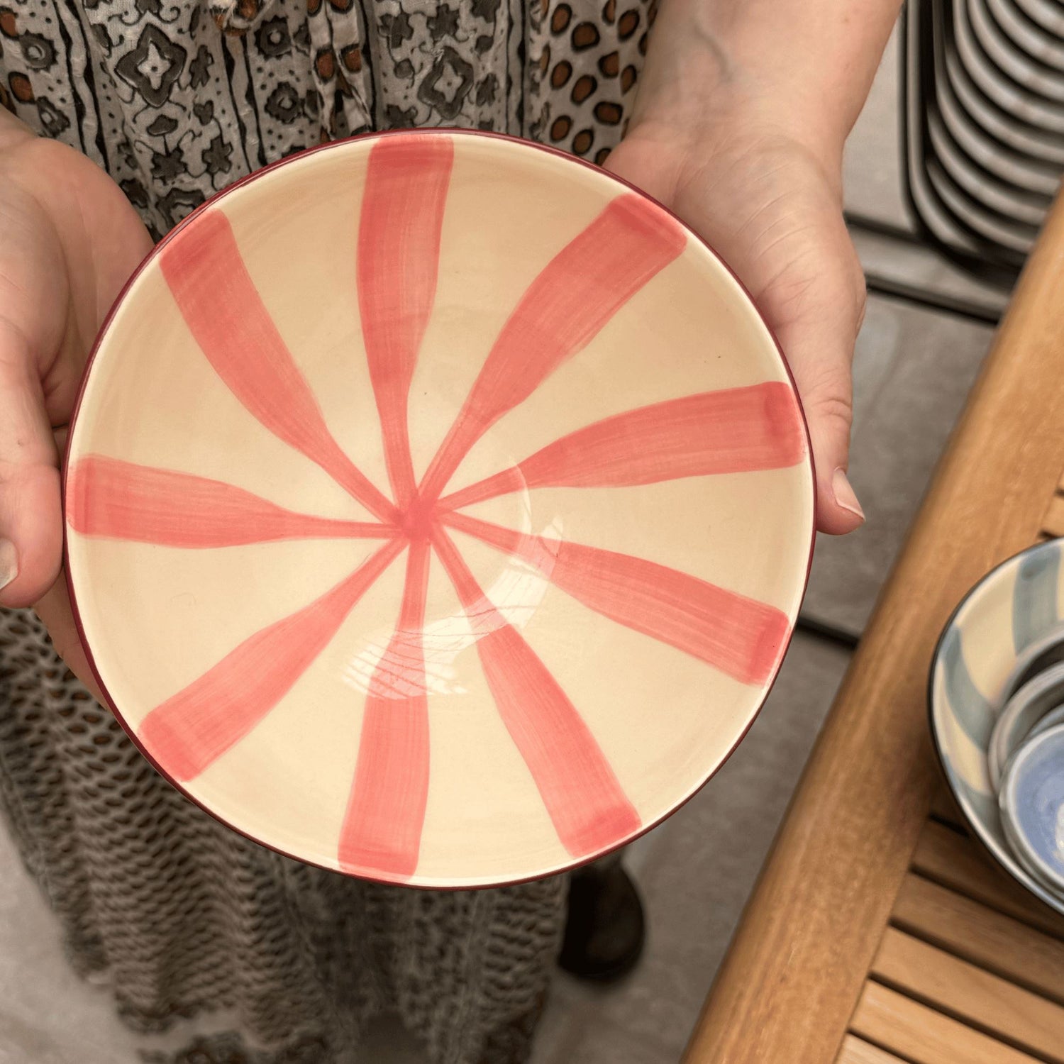 Portuguese Striped Ceramic Bowl Homewares Beachwood Designs 