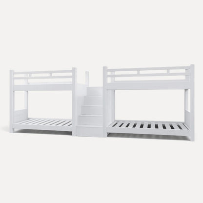 Quad Bunk Bed - Central Staircase Bedroom Furniture Beachwood Designs 