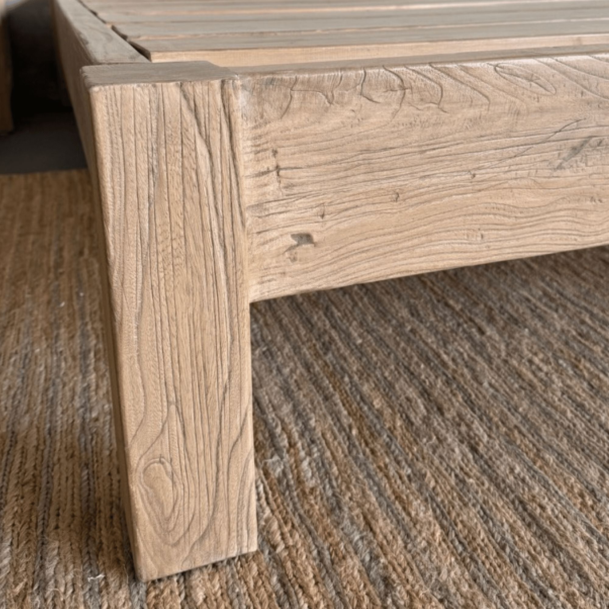 Reclaimed Elm Bed Base - Queen Bedroom Furniture Beachwood Designs 