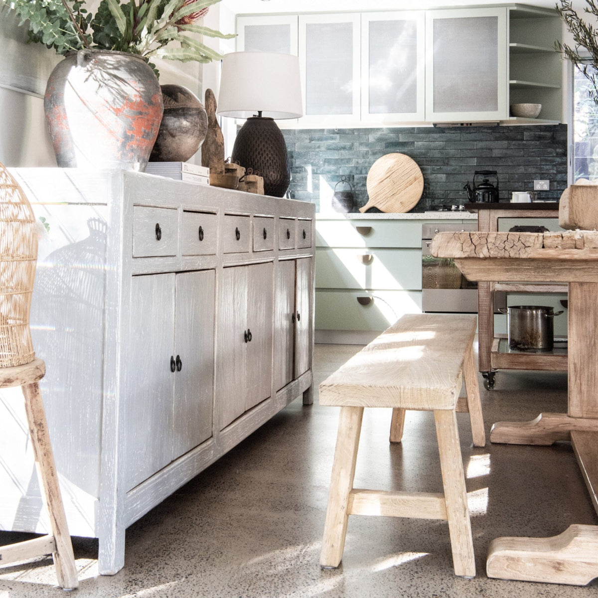 Reclaimed Elm Bench Seat L2100mm Dining Furniture Beachwood Designs