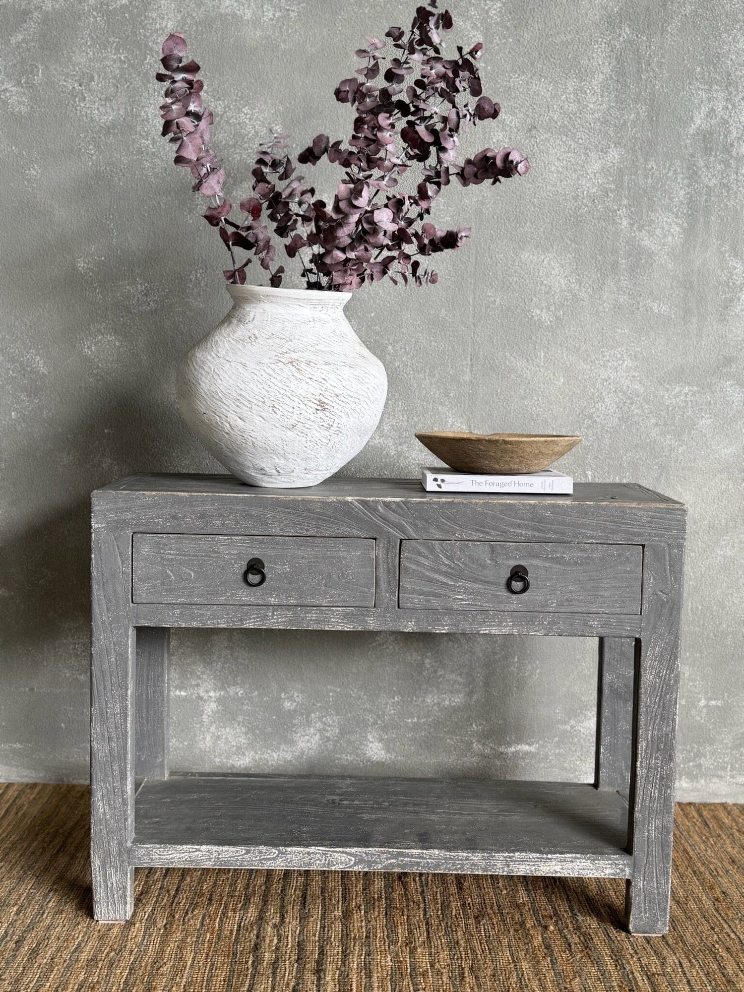 Reclaimed Elm Console L1000mm Living Furniture Beachwood Designs Painted Grey Elm 