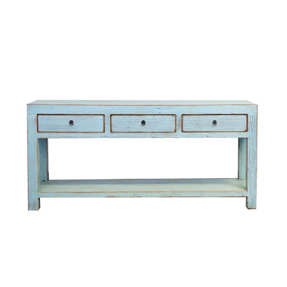 Reclaimed Elm Console L1800mm Living Furniture Beachwood Designs Painted Light Blue Elm 