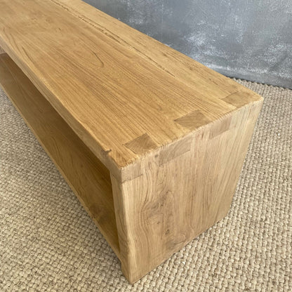 Reclaimed Elm Cubic Bench Seat Dining Furniture Beachwood Designs 