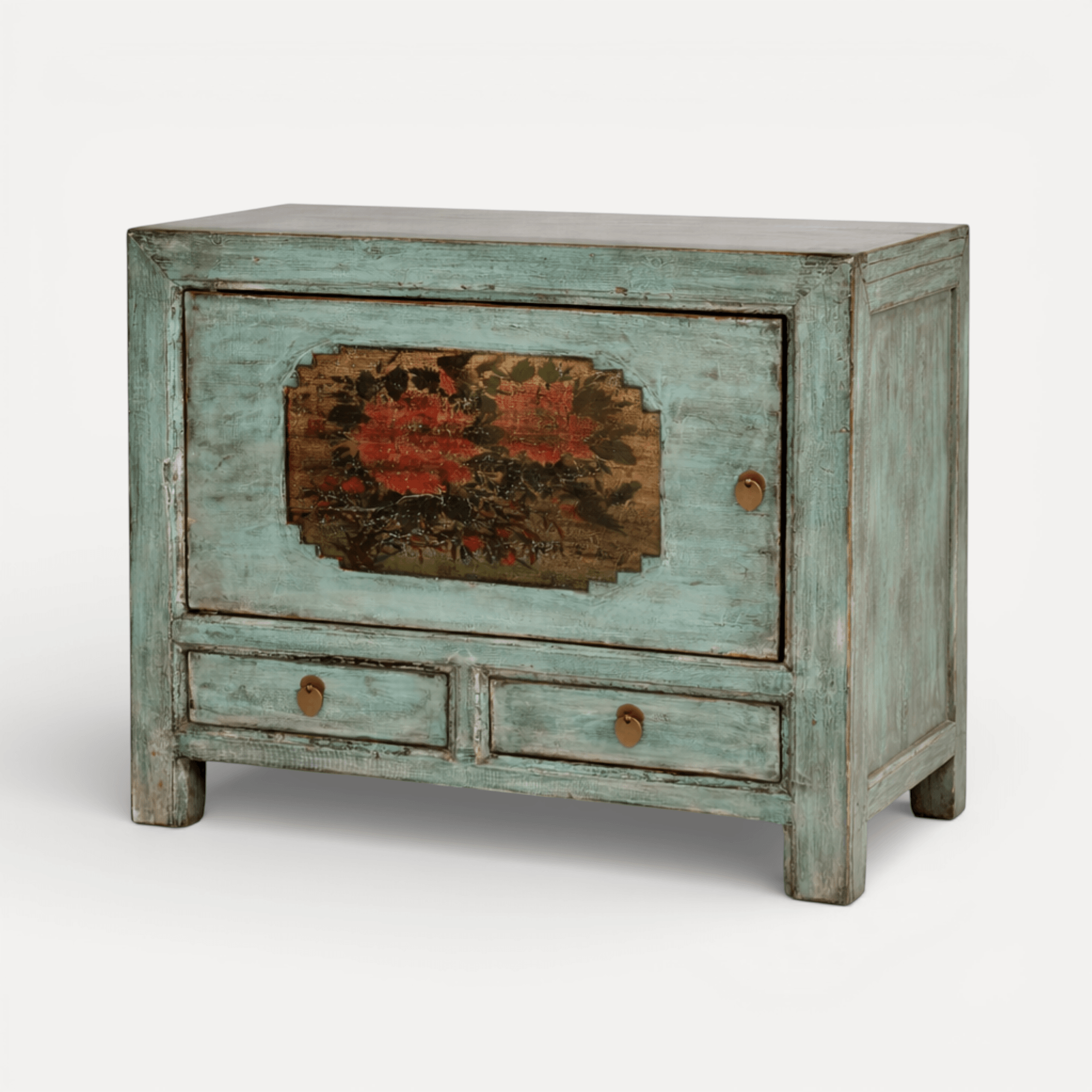 One-Off Elm Blue Distressed Sideboard L850mm