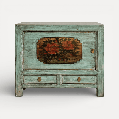 One-Off Elm Blue Distressed Sideboard L850mm
