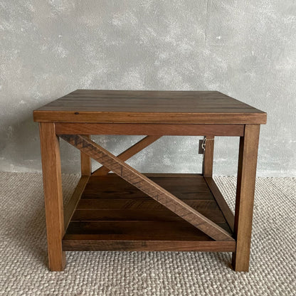 Reclaimed Hardwood Side Table Living Furniture Beachwood Designs 