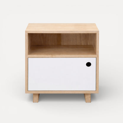 Romo Bedside L550mm Bedroom Furniture Beachwood Designs Limed Ash Frame White Drwrs Drs 