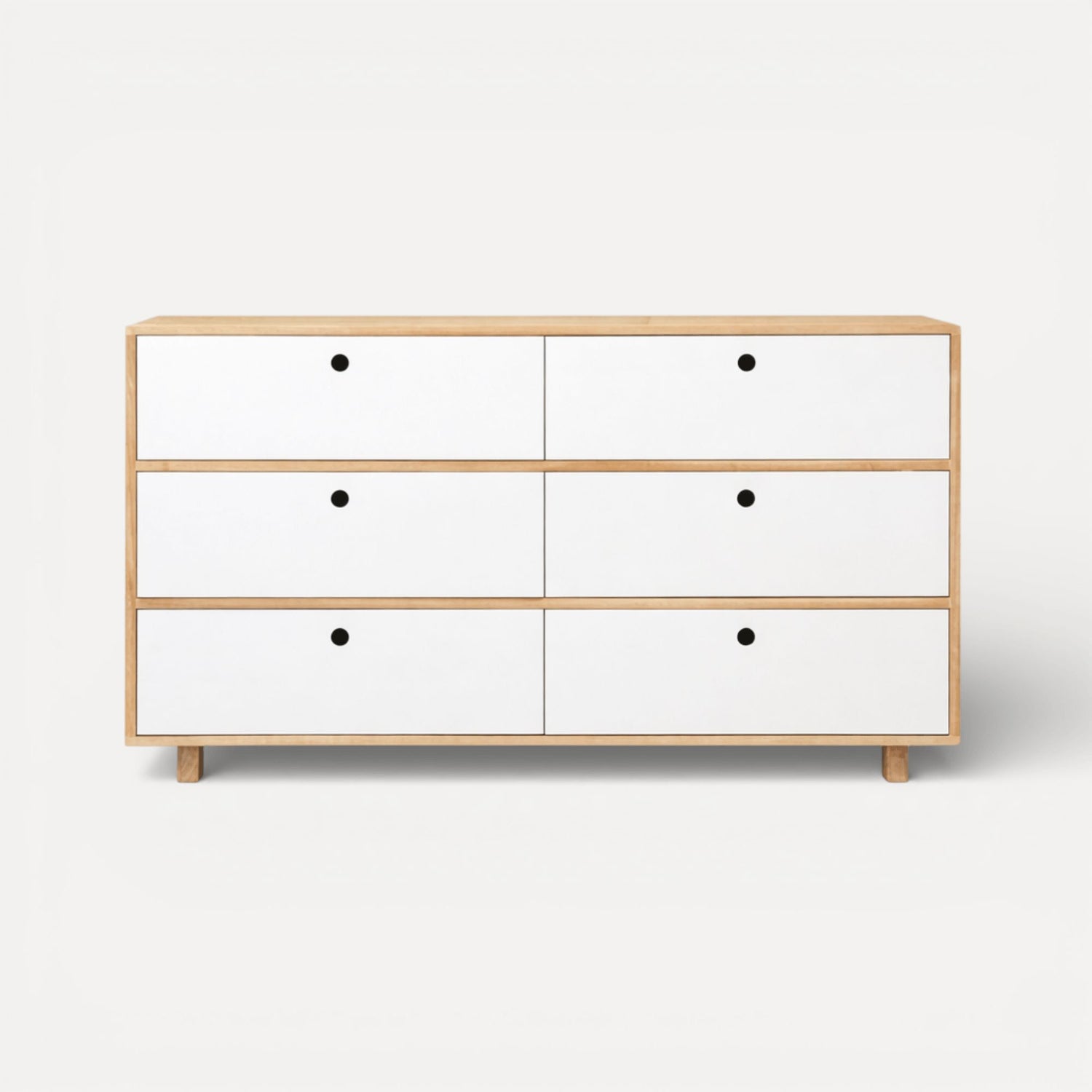 Romo Chest of Drawers L1600mm Bedroom Furniture Beachwood Designs Limed Ash Frame White Drwrs Drs 