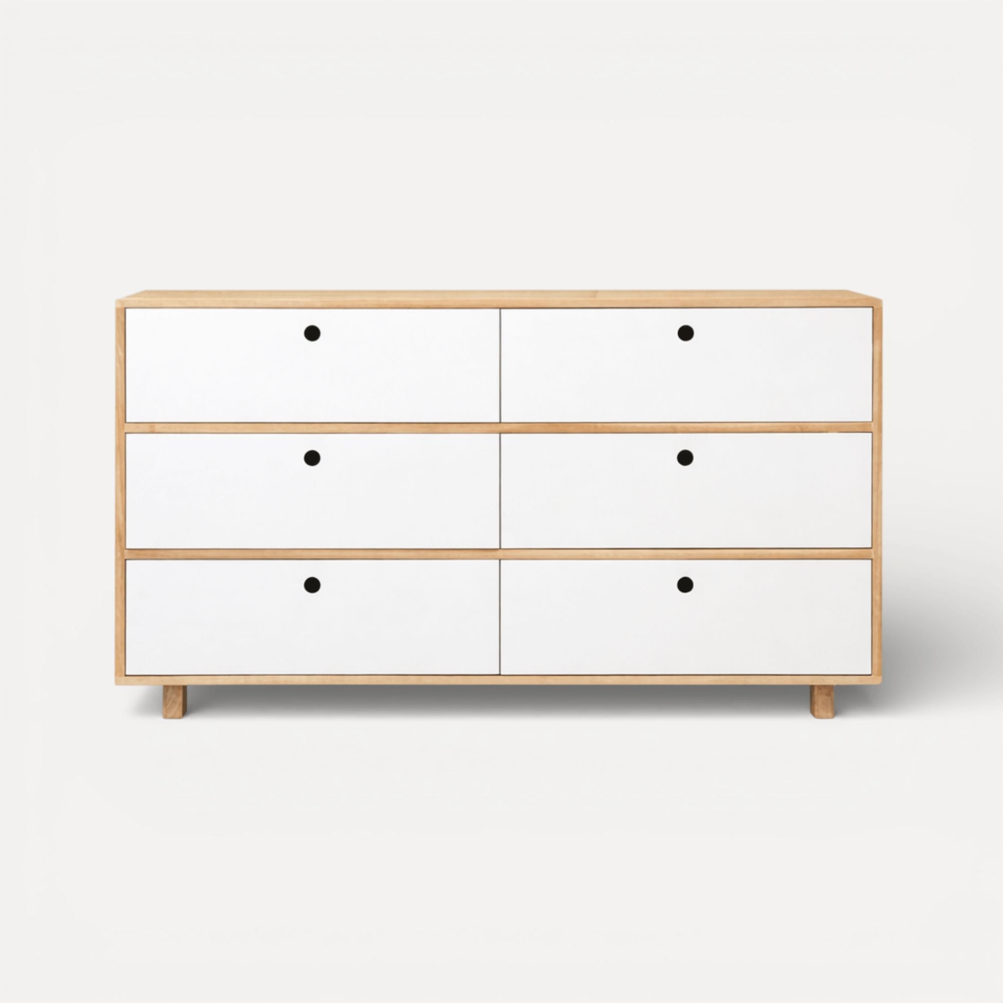 Romo Chest of Drawers L1600mm Bedroom Furniture Beachwood Designs Limed Ash Frame White Drwrs Drs 