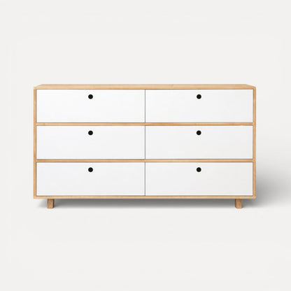 Romo Chest of Drawers L1600mm Bedroom Furniture Beachwood Designs Limed Ash Frame White Drwrs Drs 