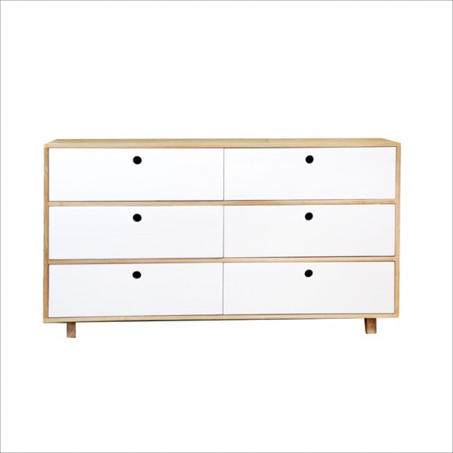 Romo Chest of Drawers L1600mm Bedroom Furniture Beachwood Designs Limed Ash Frame White Drwrs Drs