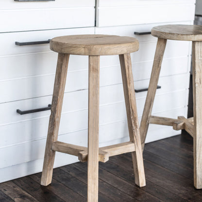 Round Elm Bar Stool Dining Furniture Beachwood Designs 