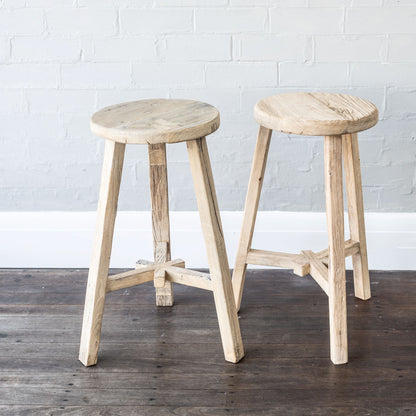 Round Elm Bar Stool Dining Furniture Beachwood Designs 