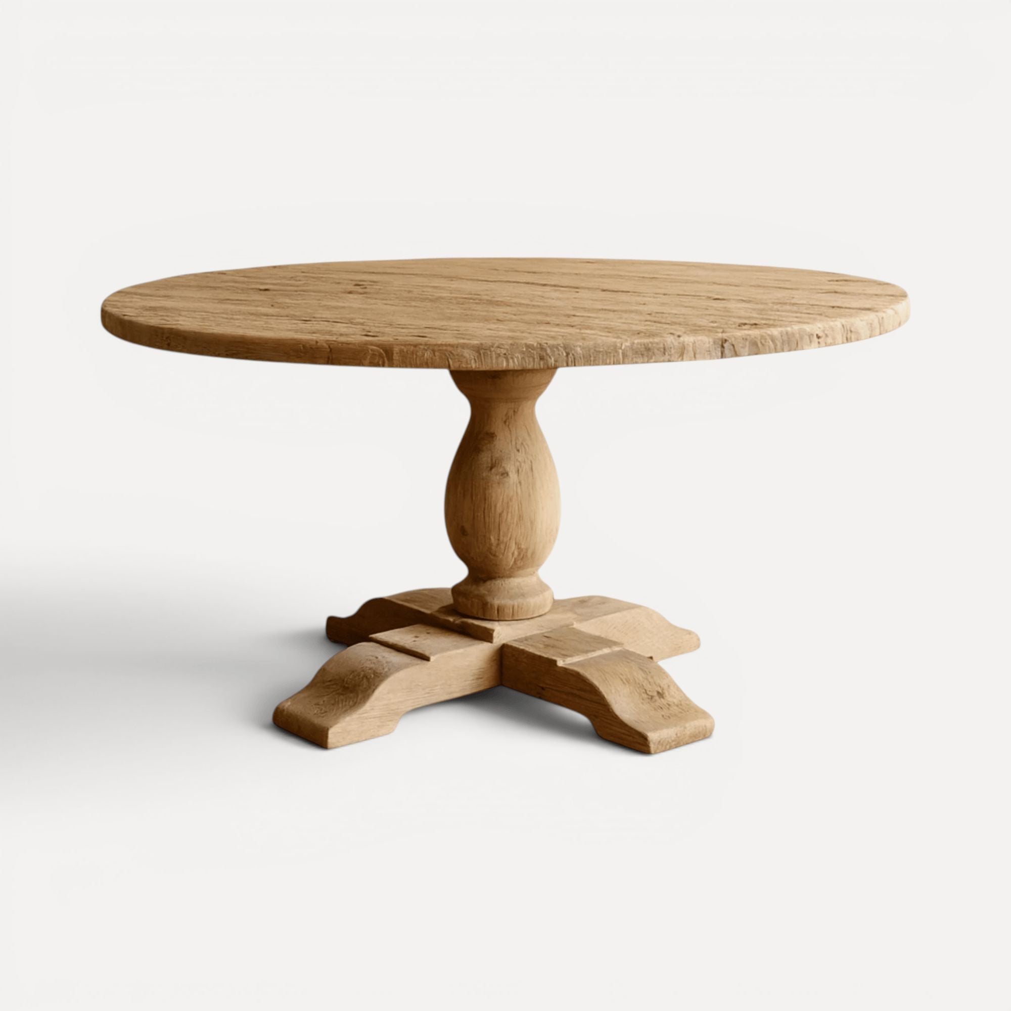 Round Elm Pedestal Dining Table D1200mm - Natural Dining Furniture Beachwood Designs 