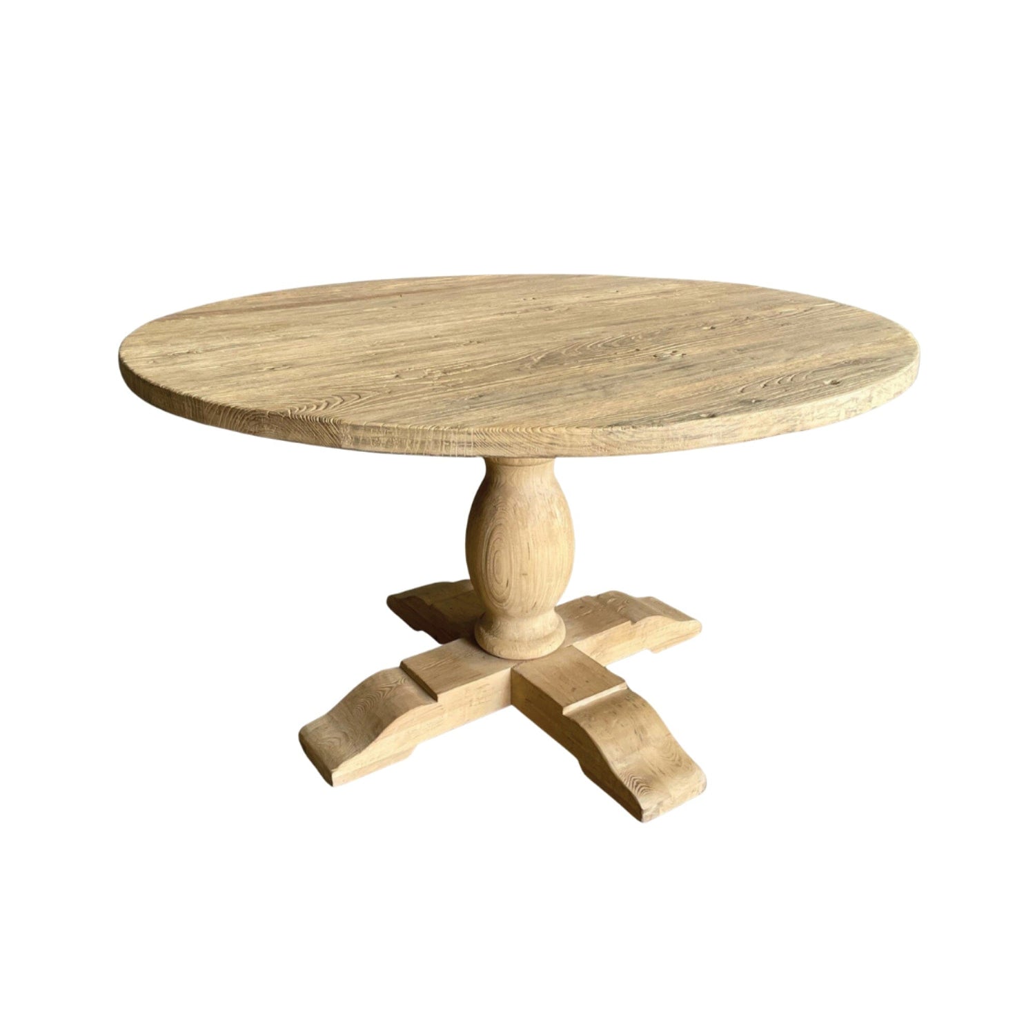 Round Elm Pedestal Dining Table D1200mm - Natural Dining Furniture Beachwood Designs 