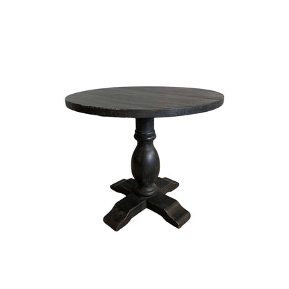 Round Elm Pedestal Dining Table D900mm - Black Dining Furniture Beachwood Designs 
