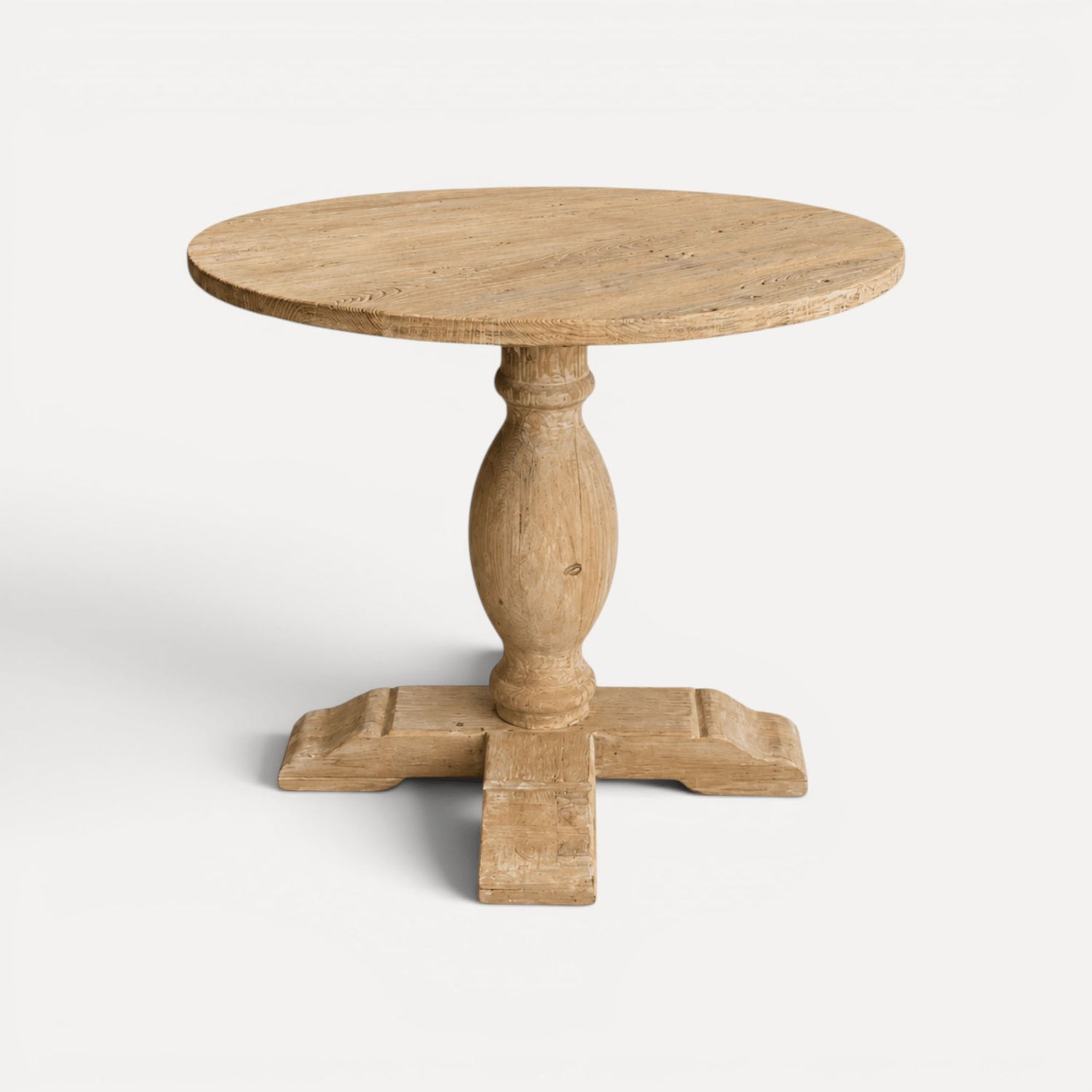 Round Elm Pedestal Dining Table D900mm - Natural Dining Furniture Beachwood Designs 