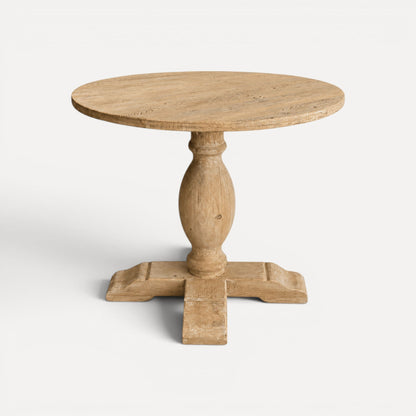 Round Elm Pedestal Dining Table D900mm - Natural Dining Furniture Beachwood Designs 