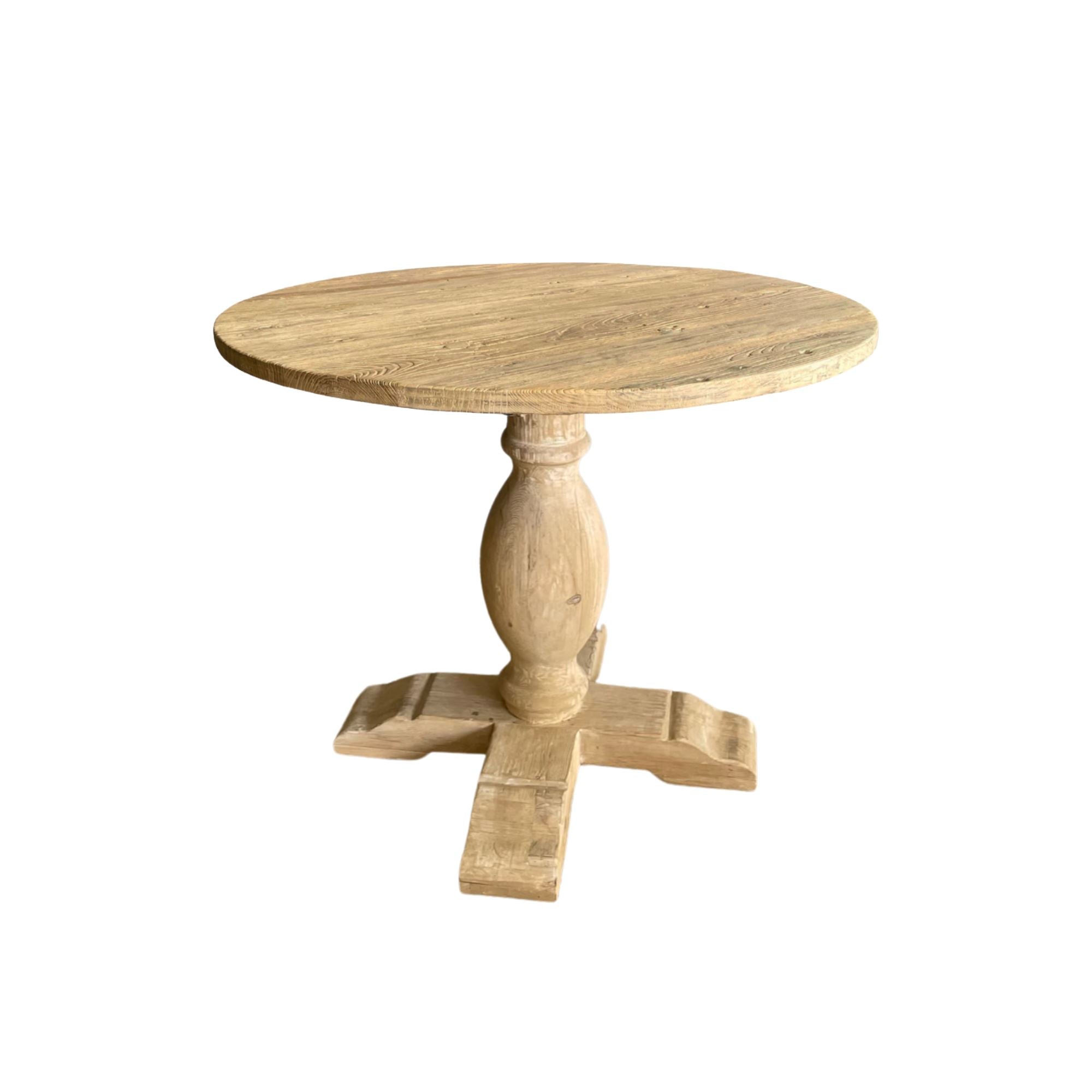 Round Elm Pedestal Dining Table D900mm - Natural Dining Furniture Beachwood Designs 