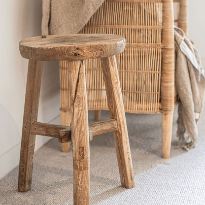 Round Elm Stool Dining Furniture Beachwood Designs 