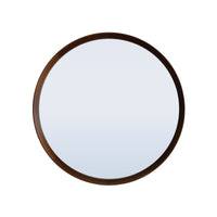 Round Hardwood Mirror 800D - Walnut